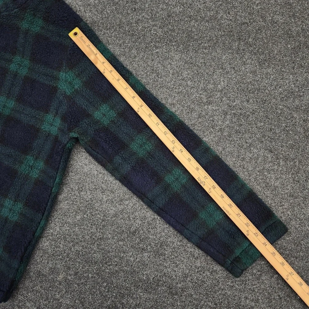 J. Crew Mens XL Green Navy‎ Blackwatch Plaid Quarter Zip Fleece Jacket Heritage